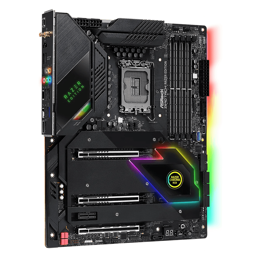 ASRock Z690 Taichi Razer Edition Intel 600 Series ATX Motherboard | 90 - MXBIA0 - A0UAYZ | - Vektra Computers LLC ASRock Z690 Taichi Razer Edition Intel 600 Series ATX Motherboard | 90 - MXBIA0 - A0UAYZ | - Vektra Computers LLC